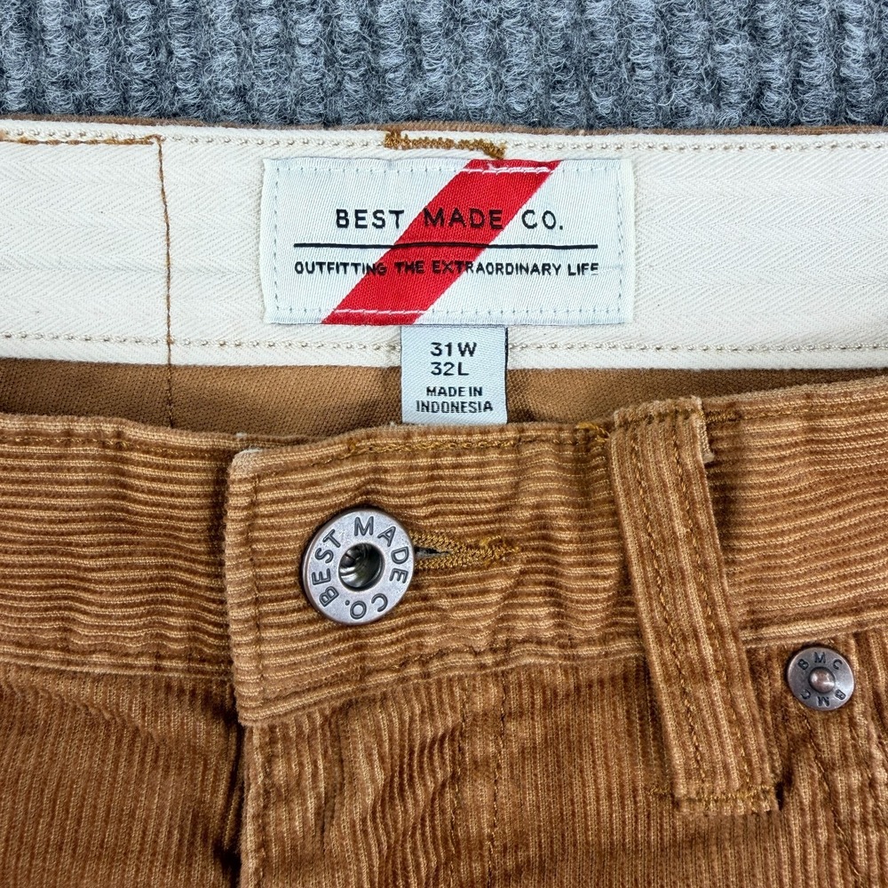 Best Made Co. Men's Corduroy 5 Pocket Trousers Pants 31x32 Brown Casual - Picture 4 of 9